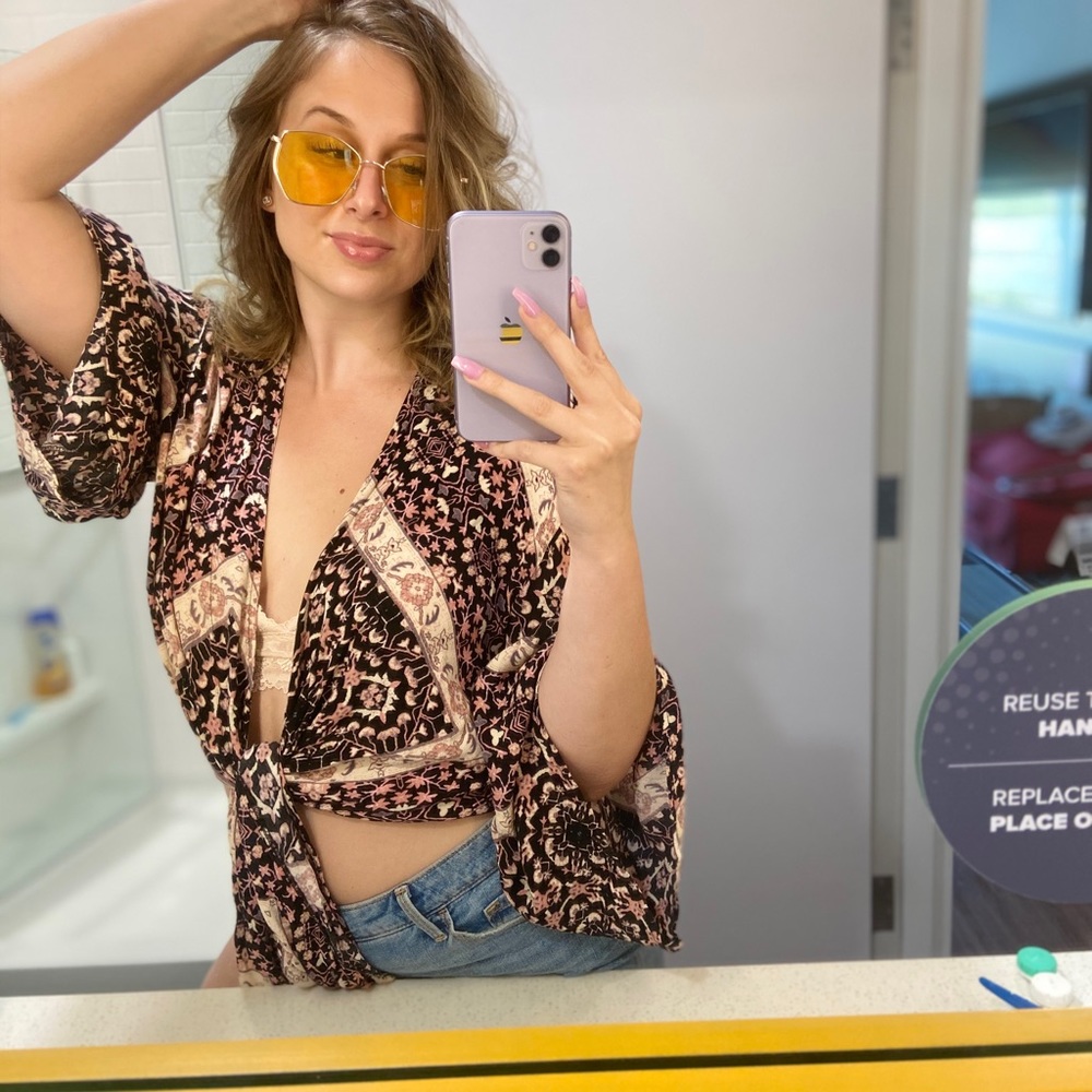 Front Tie Patterned Top